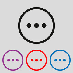 Chat sign icon. three dots symbol Vector illustration for web site, mobile application. Simple flat metro design style. Outline Icon. Flat design style