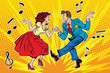 © studiostoks - couple man and woman dancing, vintage dance