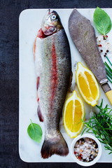 Raw rainbow trout