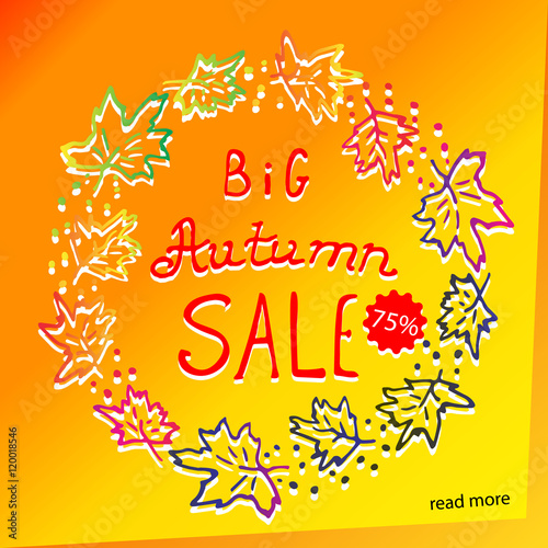 Big Autumn Sale Lettering With Hand Drawn Frame Autumn Sale