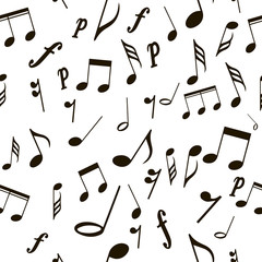 Poster - Seamless pattern musical notes