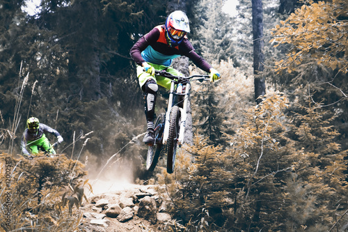 Fotomural Biking as extreme and fun sport, downhill jump racing