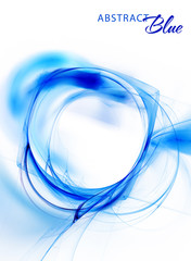 Poster - Abstract fractal blue ring on a white background