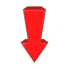 Poster - Red arrow icon in cartoon style on a white background vector illustration