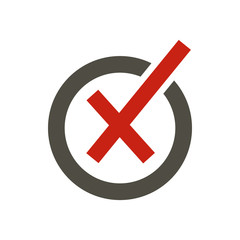 Poster - cross in circle icon in flat style isolated on white background. click and choice symbol vector illu