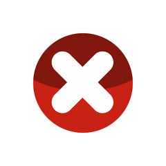 Poster - fat cross in circle icon in flat style isolated on white background. click and choice symbol vector 