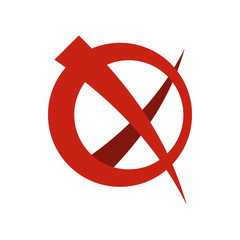 Poster - choice cross in circle icon in flat style isolated on white background. click and choice symbol vect