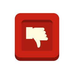 Poster - hand down in square icon in flat style isolated on white background. click and choice symbol vector 