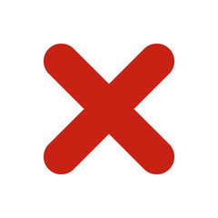 Poster - cross icon in flat style isolated on white background. click and choice symbol vector illustration