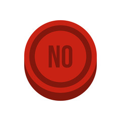 Poster - Button no in circle icon in flat style isolated on white background. Click and choice symbol vector illustration