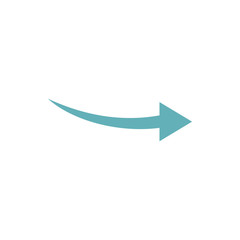 Poster - Curve arrow icon in flat style isolated on white background. Pointer symbol vector illustration