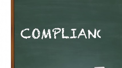 Wall Mural - Compliance Training Education Rules Laws Chalkboard 3d Animation