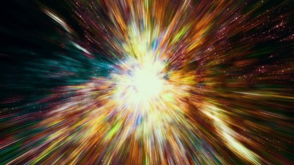 Canvas Print - Space 2194: Flying through star fields and galaxies in deep space as a supernova bursts light (Loop).