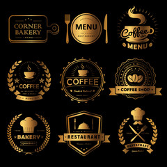 Wall Mural - luxury food and drink labels set