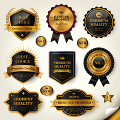 Wall Mural - luxury black labels set