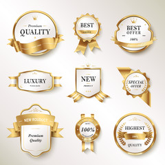 elegant pearl white labels set