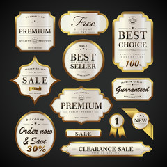 Wall Mural - elegant pearl white labels set