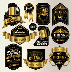 Wall Mural - attractive drinks labels set