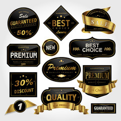 Wall Mural - luxury black labels set