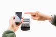 © watcharapas - Mobile payment and omnichannel for business money by hand hold m