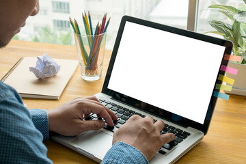 Poster - Thoughtful male person looking to the digital tablet screen, laptop screen,Silhouette and filter sun