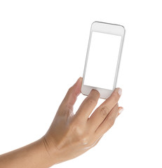 Wall Mural - taking photo with smart phone isolated