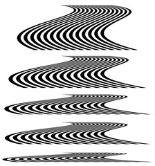 Poster - Lines in 3d perspective. Vanishing lines, stripes with distortio
