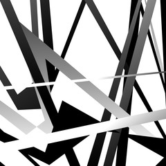 Leinwandbilder - Abstract geometric black and white pattern, texture with overlap