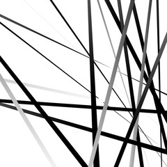 Leinwandbilder - Abstract geometric black and white pattern, texture with overlap
