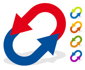 Aufkleber - Circular arrows for change, reset, swap, turn, exchange concepts