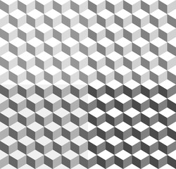 Fototapete - 3d cubes tricolor geometric background - Seamlessly repeatable