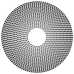 Poster - Concentric dashed line circles - Abstract geometric element on w