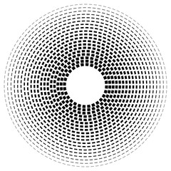 Poster - Concentric dashed line circles - Abstract geometric element on w