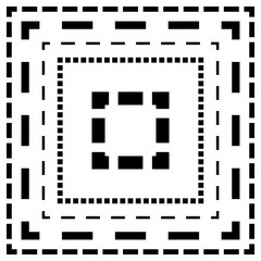 Poster - Dashed line squares. Thin and thick lines. Cut lines, square cut
