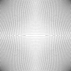 Poster - Grid of distorted dynamic lines. Repeatable. Curved lines geomet
