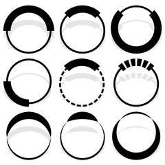 Fototapete - 9 circular segmented circle preloader user interface - UI elemen