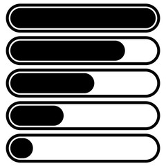 Aufkleber - 5-step progress, load bars in sequence. Step, phase, level, comp