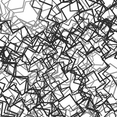 Poster - Random chaotic lines abstract grayscale texture / pattern