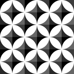 Aufkleber - Geometric black and white pattern / background. Seamlessly repea