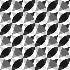 Fototapete - Geometric black and white pattern / background. Seamlessly repea