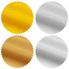Poster - Gold, silver, bronze and platinum seals, awards, starbursts