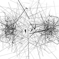 Leinwandbilder - Monochrome random chaotic edgy lines abstract artistic pattern