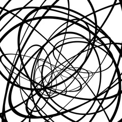 Leinwandbilder - Random circles, ovals forming squiggly lines. Abstract artistic