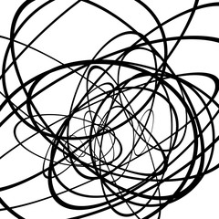 Leinwandbilder - Random circles, ovals forming squiggly lines. Abstract artistic