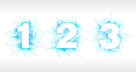 Poster - Mesh Numbers - High detail eps10 vector mesh concept 