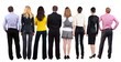 © ghoststone - Back view of  business team looks at wall.  Teamwork business people looking at something. Rear view people collection.  backside view of person.  Isolated over white background.