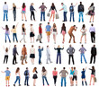© ghoststone - Collection Back view people . Rear view people set. backside view of person. Isolated over white background .