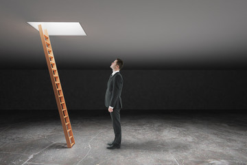 Aufkleber - Man looking at freedom ladder