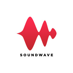 Wall Mural - Music Logo concept sound wave, Audio Technology, Abstract Shape