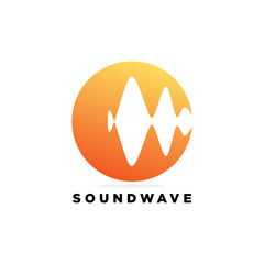Wall Mural - Music Logo concept sound wave, Audio Technology, Abstract Shape